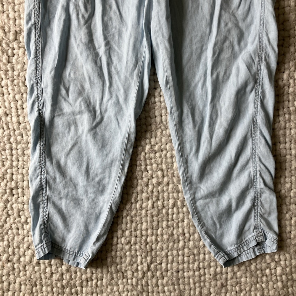 prAna Breathe Women's Cropped Pants Med Chambray Wide‎ Leg Relaxed Boho Coastal - Picture 4 of 10